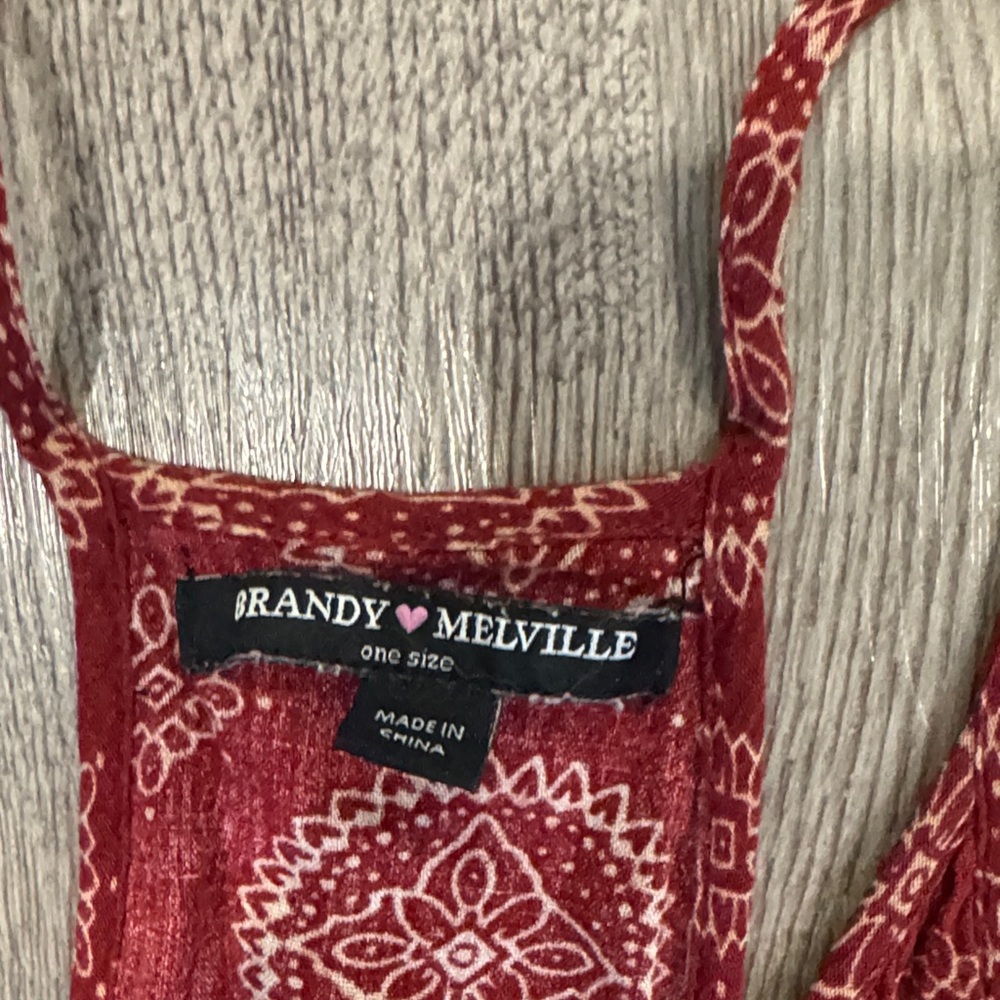 Brandy Melville Red Patterned Romper - image 2